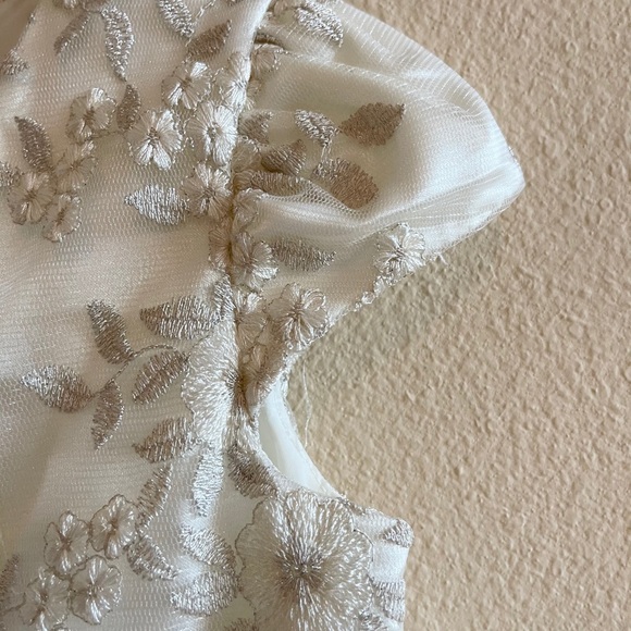 Bonnie Jean Floral-embroidered Tulle Dress Size 4 - Picture 7 of 11